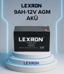 Lexron 9AH - 12V AGM Kuru Tip Akü